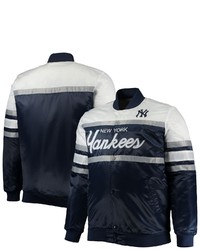 Mitchell & Ness Navygray New York Yankees Big Tall Coaches Satin Full Snap Jacket At Nordstrom