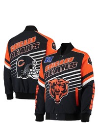 G-III SPORTS BY CARL BANKS Navyorange Chicago Bears Extreme Strike Cotton Twill Full Snap Jacket At Nordstrom