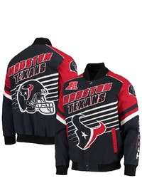 G-III SPORTS BY CARL BANKS Navyred Houston Texans Extreme Strike Cotton Twill Full Snap Jacket At Nordstrom