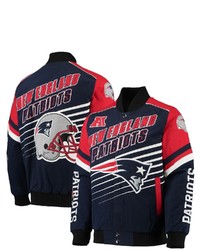 G-III SPORTS BY CARL BANKS Navyred New England Patriots Extreme Strike Cotton Twill Full Snap Jacket At Nordstrom