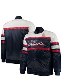 Mitchell & Ness Navyred St Louis Cardinals Big Tall Coaches Satin Full Snap Jacket At Nordstrom