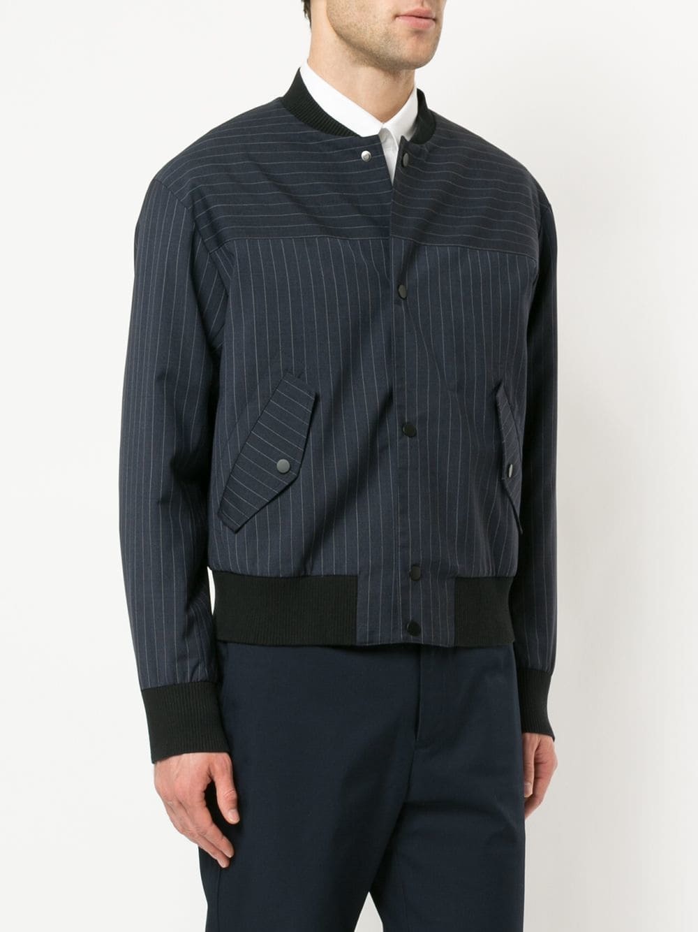 CK Calvin Klein Pinstripe Bomber Jacket, $387 | farfetch.com | Lookastic