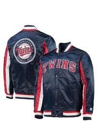 STARTE R Navy Minnesota Twins The Ace Satin Full Snap Jacket At Nordstrom