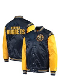STARTE R Navygold Denver Nuggets The Enforcer Varsity Satin Full Snap Jacket At Nordstrom