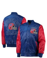 STARTE R Royalred Buffalo Bills Locker Room Throwback Satin Varsity Full Snap Jacket At Nordstrom