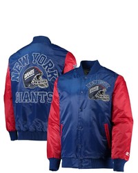 STARTE R Royalred New York Giants Locker Room Throwback Satin Varsity Full Snap Jacket At Nordstrom