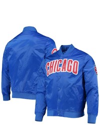 PRO STANDARD Royal Chicago Cubs Wordmark Satin Full Snap Jacket At Nordstrom