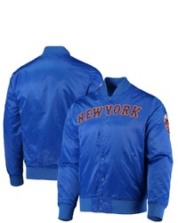 PRO STANDARD Royal New York Mets Wordmark Satin Full Snap Jacket At Nordstrom