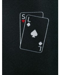 Saint Laurent Sl Playing Card Print Varsity Jacket