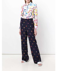 Ps By Paul Smith Printed Wide Leg Trousers