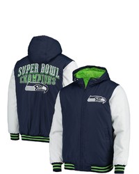 G-III SPORTS BY CARL BANKS College Navy Seattle Seahawks Spike Commemorative Varsity Full Zip Jacket At Nordstrom