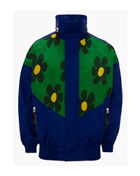JW Anderson Floral Print Nylon Jacket In Electric Blue At Nordstrom