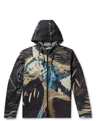 Folk Goss Brothers Orpheus Printed Linen And Cotton Blend Hooded Jacket