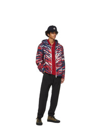 Moncler Navy And Red Chardon Jacket