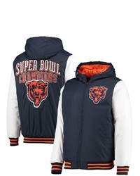 G-III SPORTS BY CARL BANKS Navy Chicago Bears Spike Commemorative Varsity Full Zip Jacket At Nordstrom