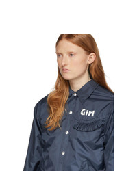 Comme Des Garçons Girl Navy Logo Coaches Jacket
