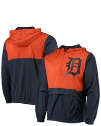 STITCHES Navyorange Detroit Tigers Anorak Hoodie Half Zip Jacket At Nordstrom