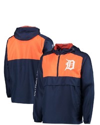 G-III SPORTS BY CARL BANKS Navyorange Detroit Tigers Lineman Half Zip Hoodie Jacket At Nordstrom
