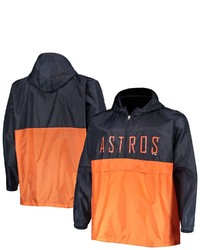 PROFILE Navyorange Houston Astros Big Tall Split Body Anorak Half Zip Jacket At Nordstrom