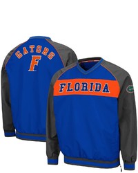 Colosseum Royal Florida Gators Marshgammon Windbreaker V Neck Raglan Pullover Jacket