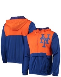 STITCHES Royalorange New York Mets Anorak Hoodie Half Zip Jacket At Nordstrom