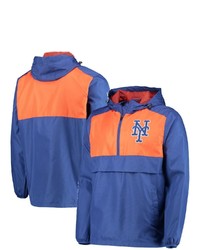 G-III SPORTS BY CARL BANKS Royalorange New York Mets Lineman Half Zip Hoodie Jacket At Nordstrom