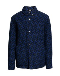 Burberry Hexwood Tb Print Virgin Wool Shirt Jacket In Deep Royal Blue Pat At Nordstrom