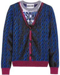 Moschino Intarsia Wool Sweater Blue