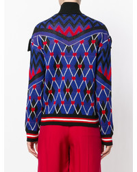 MSGM Plaid Style And Heart Print Layer Sweater