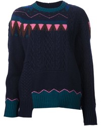 Sacai Nordic Intarsia Patchwork Sweater