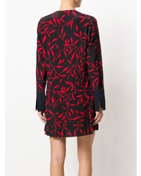 Dvf Diane Von Furstenberg Leaf Print Pleated Dress