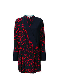 Dvf Diane Von Furstenberg Leaf Print Pleated Dress