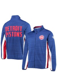 G-III SPORTS BY CARL BANKS Blue Detroit Pistons 75th Anniversary Power Forward Space Dye Full Zip Track Jacket At Nordstrom