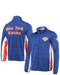 G-III SPORTS BY CARL BANKS Blue New York Knicks 75th Anniversary Power Forward Space Dye Full Zip Track Jacket At Nordstrom
