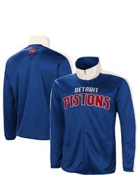 G-III SPORTS BY CARL BANKS Bluewhite Detroit Pistons Zone Blitz Tricot Full Zip Track Jacket