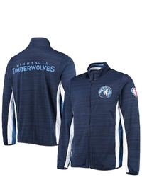 G-III SPORTS BY CARL BANKS Navy Minnesota Timberwolves 75th Anniversary Power Forward Space Dye Full Zip Track Jacket At Nordstrom