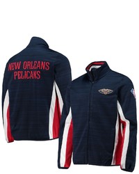 G-III SPORTS BY CARL BANKS Navy New Orleans Pelicans 75th Anniversary Power Forward Space Dye Full Zip Track Jacket At Nordstrom