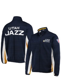 G-III SPORTS BY CARL BANKS Navy Utah Jazz 75th Anniversary Power Forward Space Dye Full Zip Track Jacket At Nordstrom