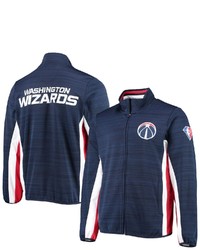 G-III SPORTS BY CARL BANKS Navy Washington Wizards 75th Anniversary Power Forward Space Dye Full Zip Track Jacket At Nordstrom