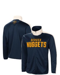 G-III SPORTS BY CARL BANKS Navywhite Denver Nuggets Zone Blitz Tricot Full Zip Track Jacket