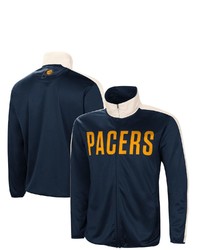 G-III SPORTS BY CARL BANKS Navywhite Indiana Pacers Zone Blitz Tricot Full Zip Track Jacket