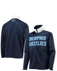 G-III SPORTS BY CARL BANKS Navywhite Memphis Grizzlies Zone Blitz Tricot Full Zip Track Jacket