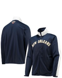 G-III SPORTS BY CARL BANKS Navywhite New Orleans Pelicans Zone Blitz Tricot Full Zip Track Jacket