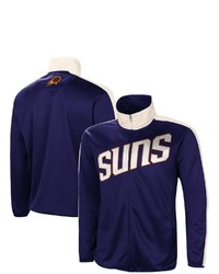 G-III SPORTS BY CARL BANKS Purplewhite Phoenix Suns Zone Blitz Tricot Full Zip Track Jacket At Nordstrom
