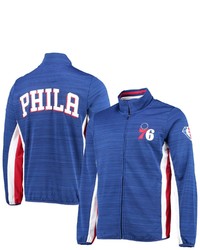 G-III SPORTS BY CARL BANKS Royal Philadelphia 76ers 75th Anniversary Power Forward Space Dye Full Zip Track Jacket At Nordstrom