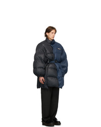 Vetements Blue And Black Puffer Jacket