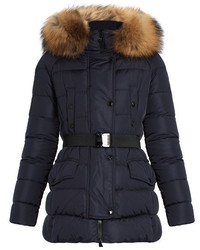 Moncler Clio Fur Trimmed Quilted Down Coat