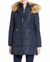 Vince Camuto Faux Fur Hooded Puffer Coat