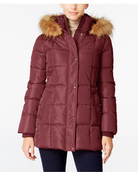 Tommy Hilfiger Faux Fur Trim Hooded Puffer Coat Only At Macys