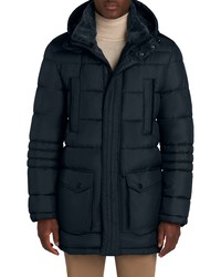 Bugatchi Faux Hooded Water Repellent Puffer Coat